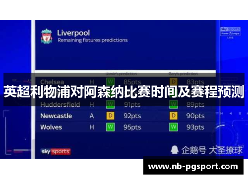 英超利物浦对阿森纳比赛时间及赛程预测 英超利物浦对阿森纳比赛时间及赛程预测